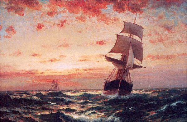 Moran, Edward Ships at Sea France oil painting art